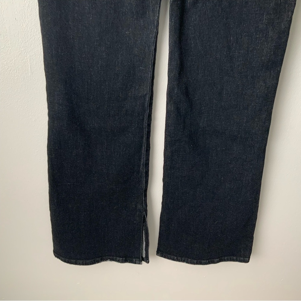 NWT GOOD AMERICAN Bootcut Jeans Split Seam Cashmere Blend Black 218 Size 10 - Picture 13 of 15